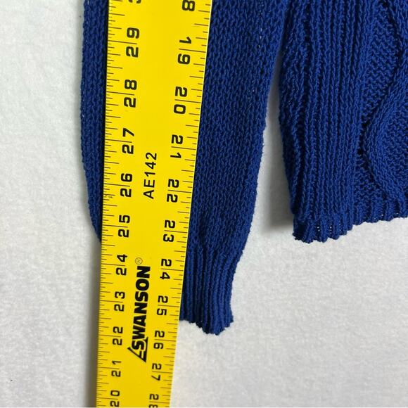 Sparrow by Anthropologie Sweater Womens M Blue Long Sleeve  Open Cable Knit - Picture 7 of 9
